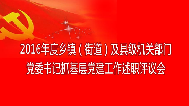 2016年度乡镇（街道）及县级机关部门党委书记抓基层党建工作述职评议会